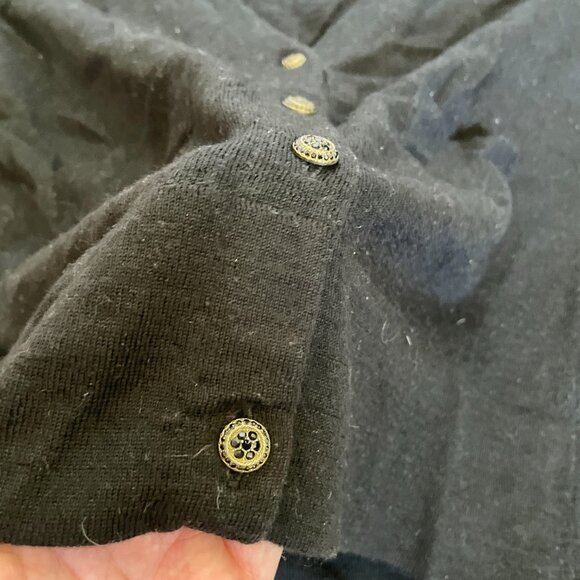 J.Crew 100% Merino Wool Black Jewel Cardigan - Picture 2 of 4